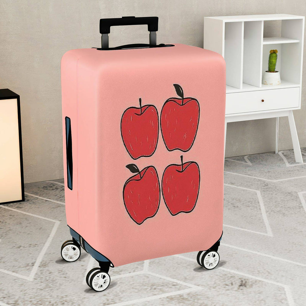 1-Piece Apple Fruit  Pink Stylish Chic Travel  Suitcase Luggage Cover, Stretch Protective Sleeve