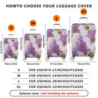 1-Piece Purple Floral Hydrangea Leaf Blossom Nature  Suitcase Luggage Cover, Stretch Protective Sleeve
