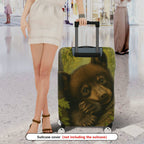 1-Piece Cute Bear Nature Forest Animal Tree  Suitcase Luggage Cover, Stretch Protective Sleeve