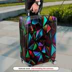 1-Piece Abstract Geometric Vibrant Colorful Prism Modern  Suitcase Luggage Cover, Stretch Protective Sleeve