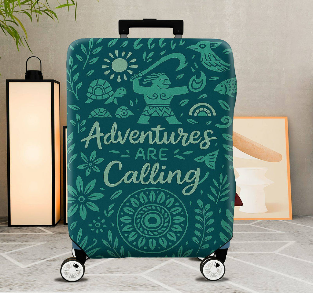 1-Piece Adventure Tribal Nature Floral Pattern  Suitcase Luggage Cover, Stretch Protective Sleeve