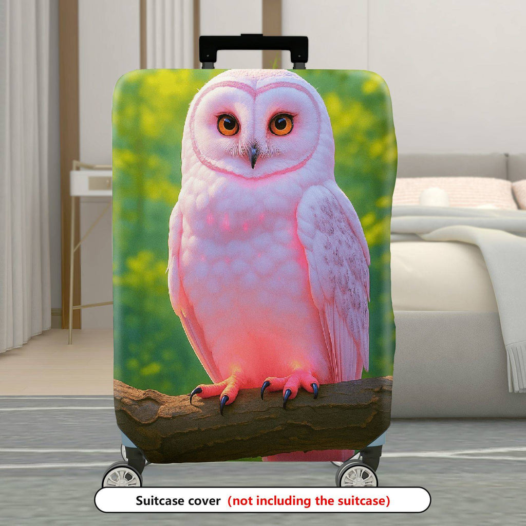 1-Piece Cute Owl Pink Forest Nature Animal  Suitcase Luggage Cover, Stretch Protective Sleeve