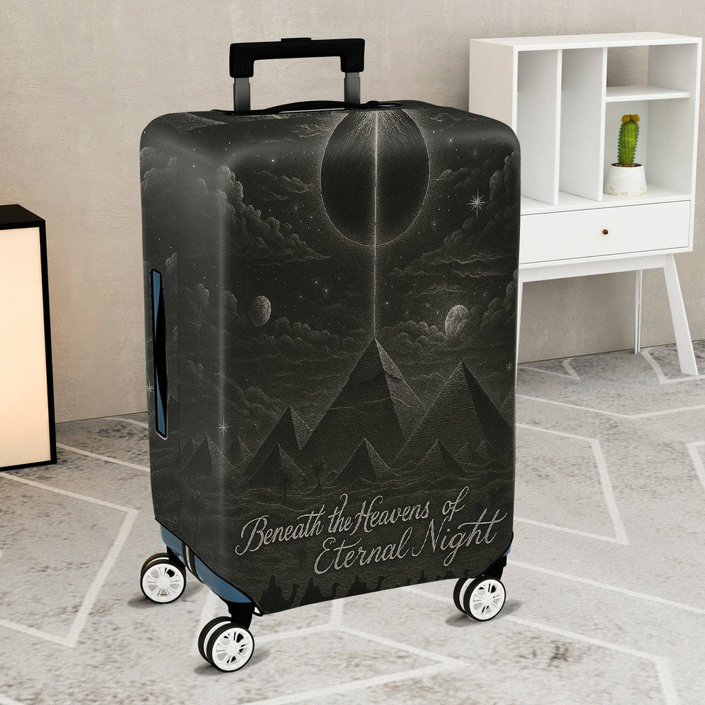 1-Piece Cosmic Night Sky Mountain Moon Star  Suitcase Luggage Cover, Stretch Protective Sleeve