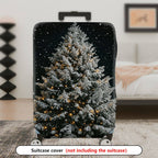 1-Piece Christmas Snow Tree Festive Winter Holiday  Suitcase Luggage Cover, Stretch Protective Sleeve