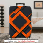 1-Piece Geometric Modern Abstract Orange Black Minimalist Artistic  Suitcase Luggage Cover, Stretch Protective Sleeve