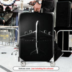 1-Piece Airplane Travel Adventure Design Black Stylish Modern Minimalist  Suitcase Luggage Cover, Stretch Protective Sleeve