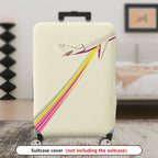 1-Piece Airplane Rainbow Minimalist Colorful Travel Adventure Luggage  Suitcase Luggage Cover, Stretch Protective Sleeve