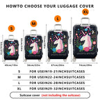 1-Piece Unicorn Floral Star Moon Heart Rainbow  Suitcase Luggage Cover, Stretch Protective Sleeve