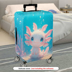 1-Piece Cute  Axolotl Coral Ocean Aqua Fantasy  Suitcase Luggage Cover, Stretch Protective Sleeve