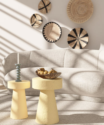 Petite table d'appoint ronde design en magnésie crème Anémone