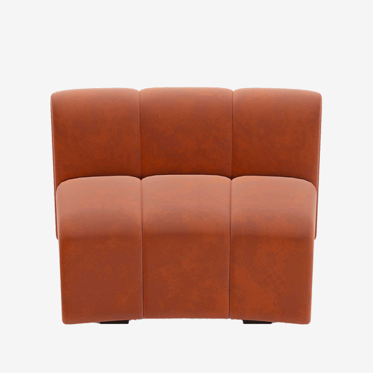 Chauffeuse d'angle pour canapé modulable en velours ocre Hélène