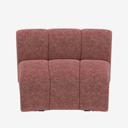 Chauffeuse d'angle pour canapé modulable en tissu bouclette rose Hélène