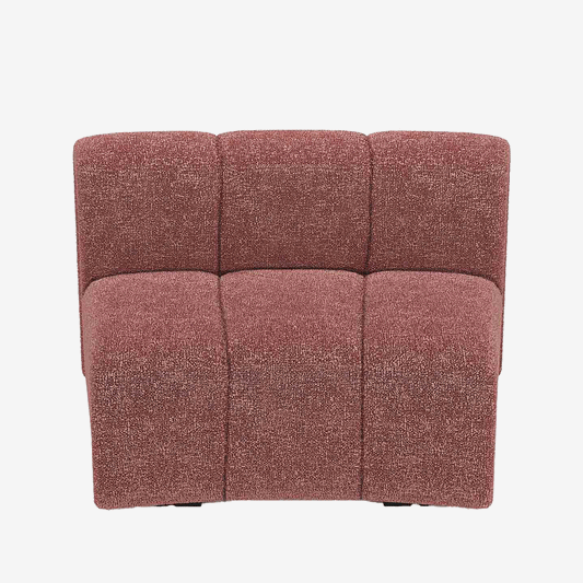 Chauffeuse d'angle pour canapé modulable en tissu bouclette rose Hélène