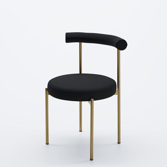 Lot de 2 chaises de table velours noir