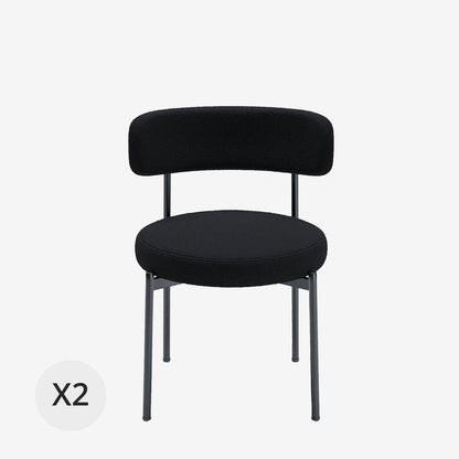 Lot de 2 chaises de table bouclette grise anthracite Scarlett