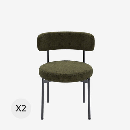 Lot de 2 chaises de table velours vert Scarlett