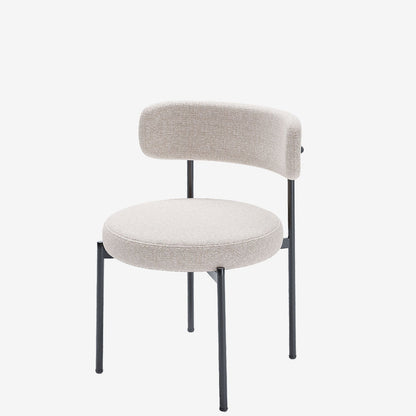 Lot de 2 chaises de table velours crème Scarlett