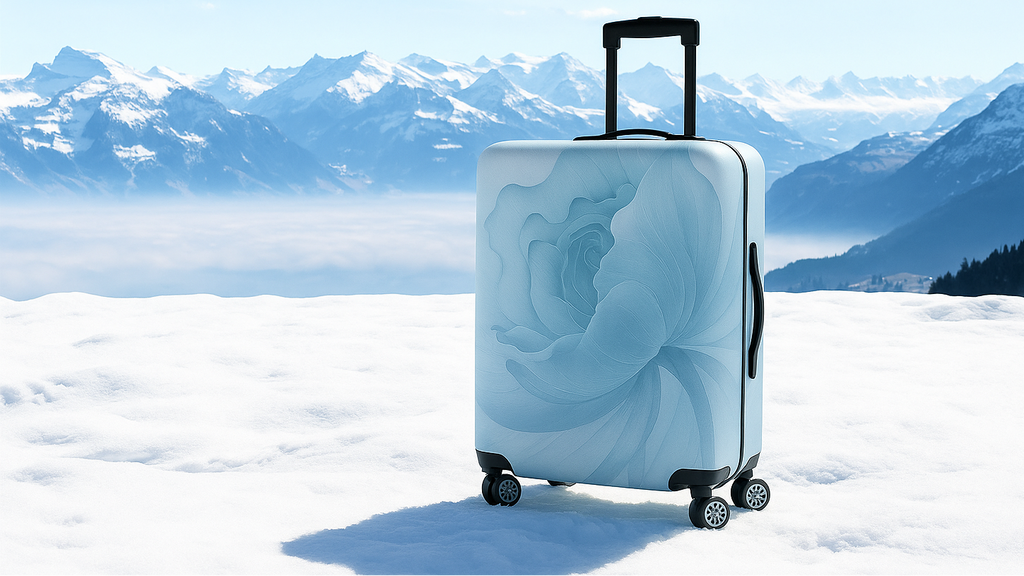 Housse de valise extensible à motif floral abstrait rose bleue (1 pièce), élégante et tendance.