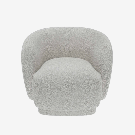 Fauteuil bouclette couleur gris-crème Victoria