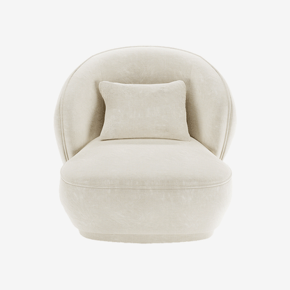 Fauteuil design en velours vintage crème Pablo