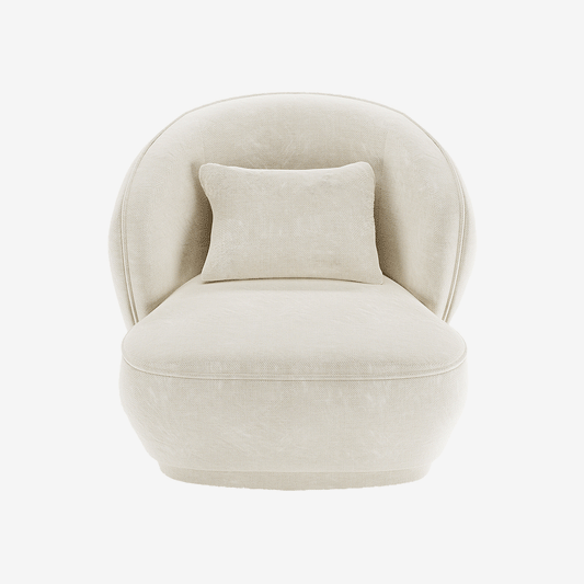 Fauteuil design en velours vintage crème Pablo