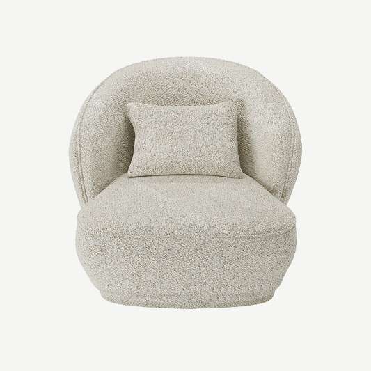 Fauteuil design bouclé beige Pablo