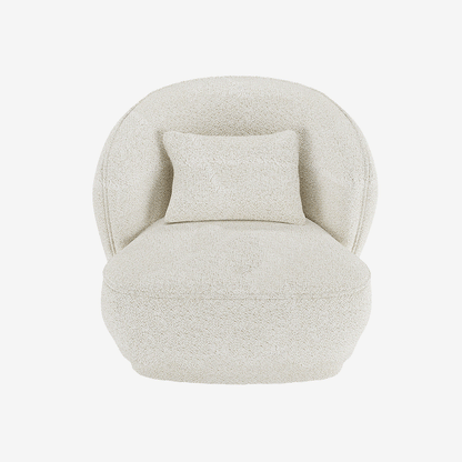 Fauteuil design bouclé blanc Pablo