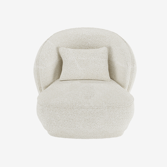 Fauteuil design bouclé blanc Pablo