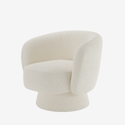 Fauteuil bouclette pivotant couleur crème Salma