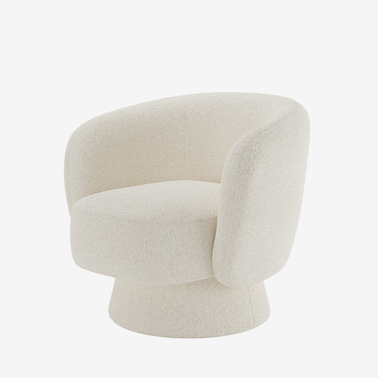 Fauteuil bouclette pivotant couleur crème Salma