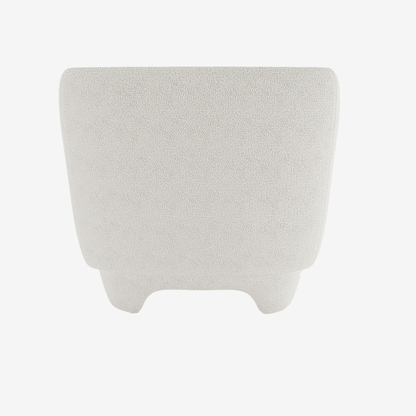 Fauteuil en laine bouclée écrue