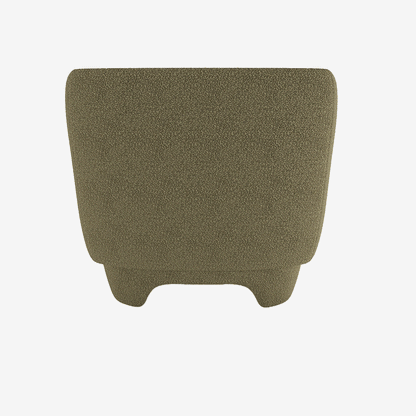 Fauteuil en laine bouclée vert kaki