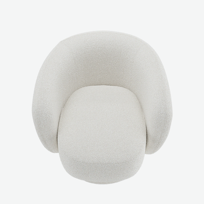 Fauteuil bouclette pivotant blanc Salma