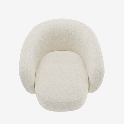 Fauteuil bouclette pivotant couleur crème Salma
