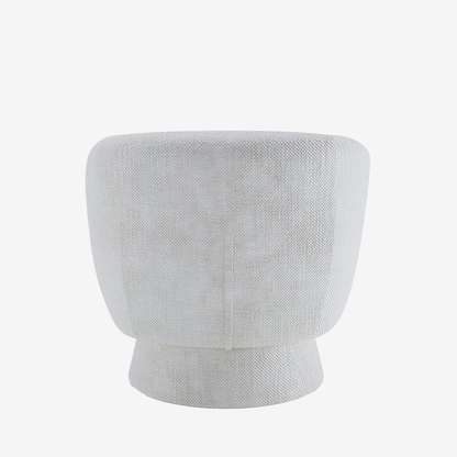 Fauteuil pivotant en tissu chenille blanc Salma