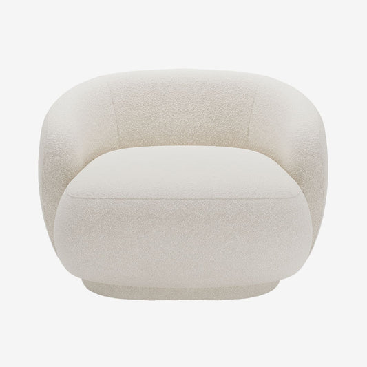 Causeuse Joshua - Fauteuil 2 places en tissu bouclette crème