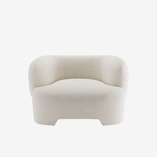 Causeuse Albano - Fauteuil 1,5 place bouclé crème