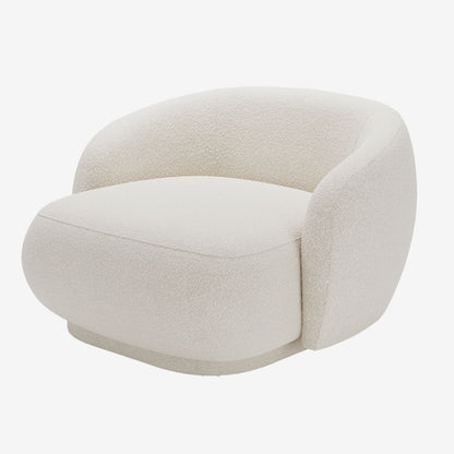 Causeuse Joshua - Fauteuil 2 places en tissu bouclette crème