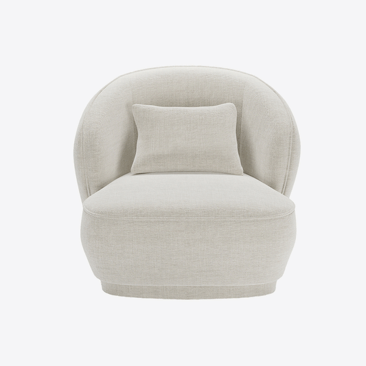 Fauteuil design tissu beige Pablo