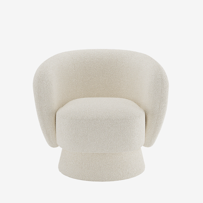 Fauteuil bouclette pivotant couleur crème Salma