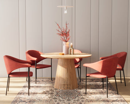 Lot de 2 chaises avec accoudoir design en velours ocre Jeanne