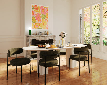 Lot de 2 chaises de salle à manger design moderne, velours vert Julia