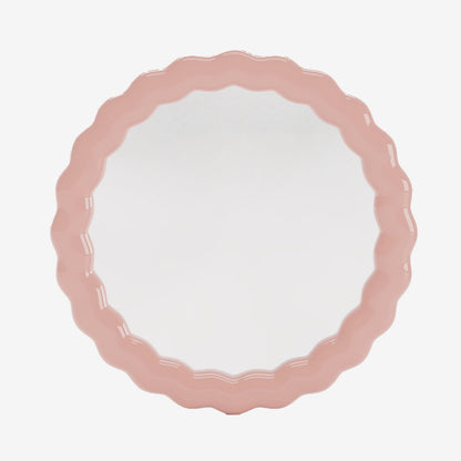 Georgia - Miroir mural design ondulé en céramique rose