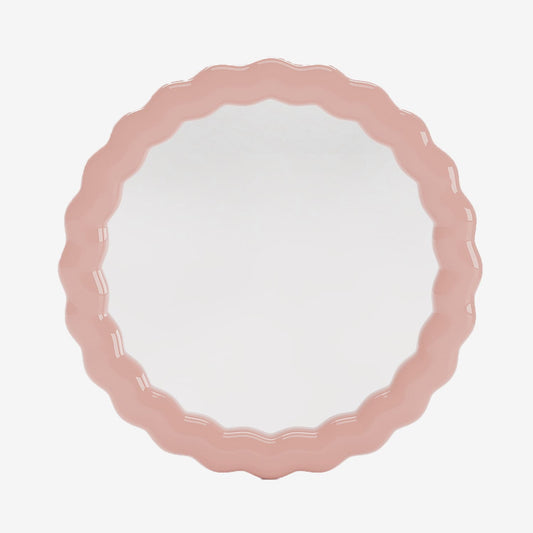 Georgia - Miroir mural design ondulé en céramique rose