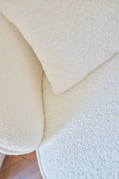 Fauteuil design bouclé blanc Pablo