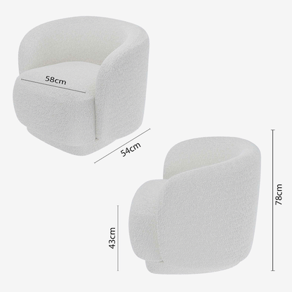 Fauteuil bouclette blanc Victoria