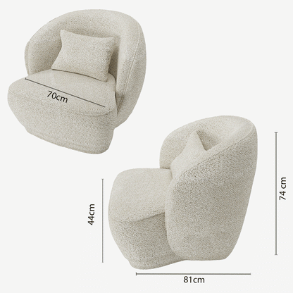 Fauteuil design bouclé beige Pablo