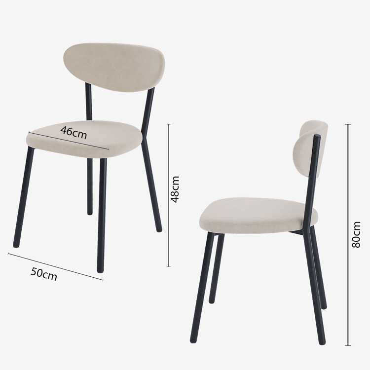 Lot de 2 chaises pied métal noir