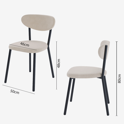 Lot de 2 chaises pied métal noir