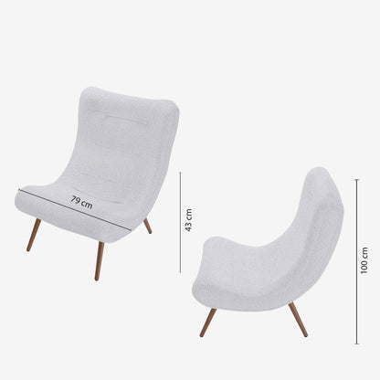 Fauteuil avec repos-pieds bouclé
